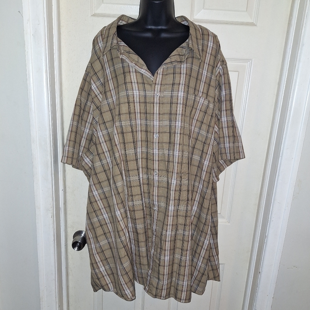 King size plaid button-down 4XL